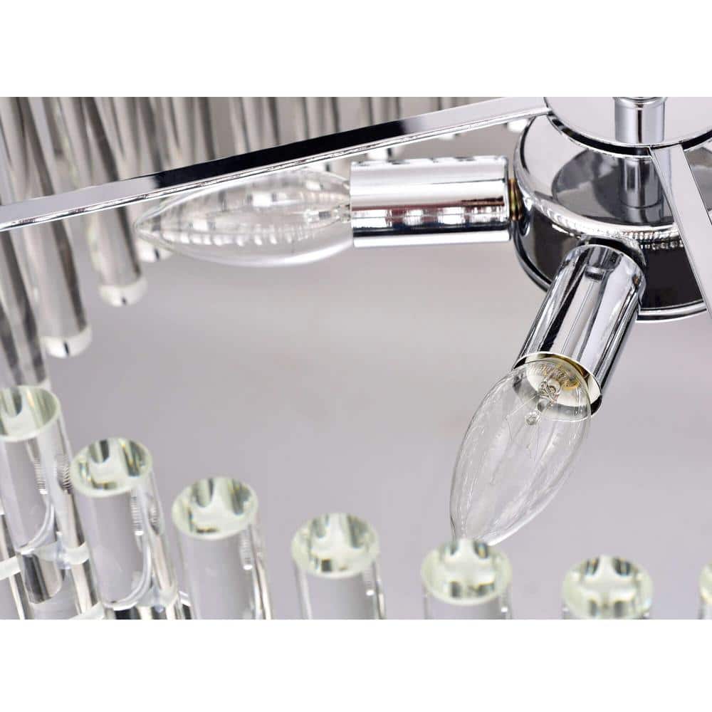Casandra Chrome and Crystal 4-Light Drum Chandelier
