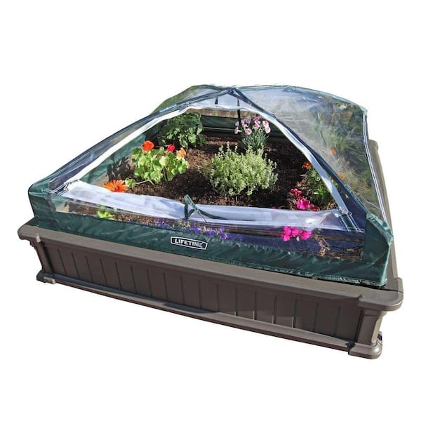 Lifetime 4 ft. x 4 ft. Two Raised Garden Beds with One Tent Enclosure