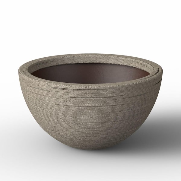 Morrava 17.5 in. Large Light Gray (Premium Inner) Concrete Round Planter / Pot with Drainage Holes
