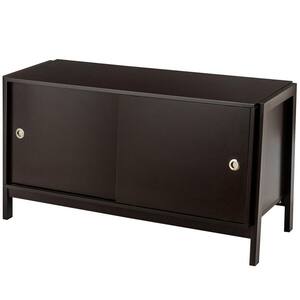44 in. Brown TV Stand Fits TV's up to 50 in. with 2-Sliding Doors and Pinewood Legs