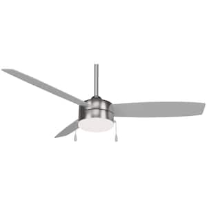 Airetor III 54 in. Integrated LED Indoor Brushed Nickel Ceiling Fan with Light