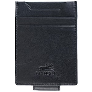 Burberry Black Grained Leather Card Holder and Money Clip