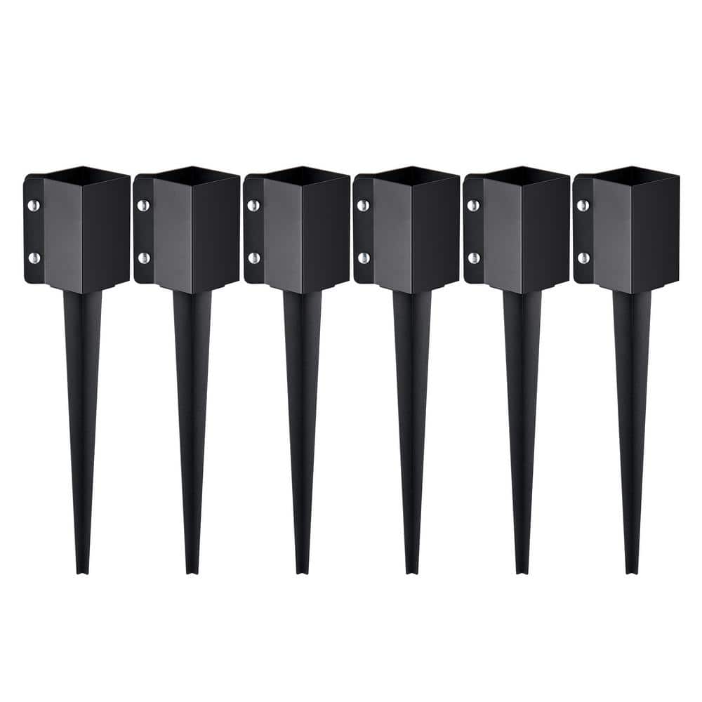 Post Spikes VEVOR Fence Post Anchor Ground Spike 6-Pack 24 x 4 x 4 in. Outer ...