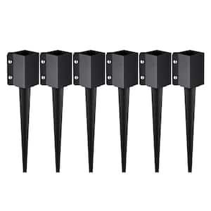 Fence Post Anchor Ground Spike 6 Pack 24 x 4 x 4 in. Outer Diameter 3.5 x 3.5 in. Inner Diameter Powder Coated Post