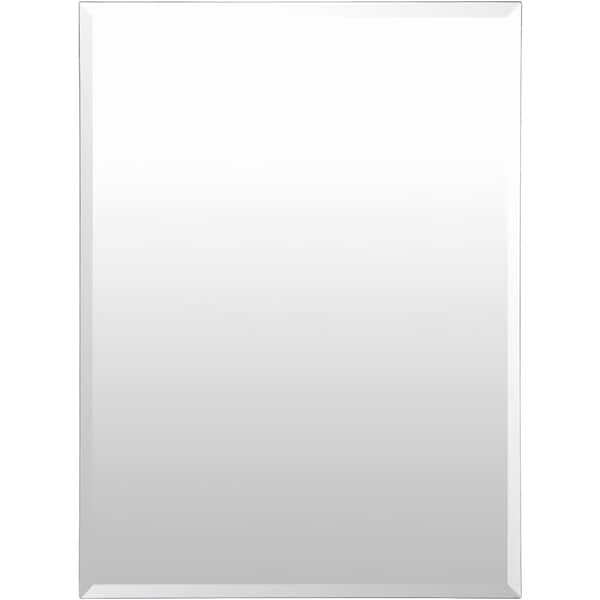 Livabliss Contour 40 in. H x 30 in. W Modern Rectangle Silver Wall Mirror