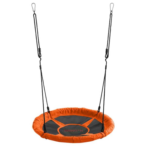 SWINGAN Machrus Swingan  37.5 in. Super Fun Nest Swing With Adjustable Ropes  Solid Fabric Seat Design  Orange