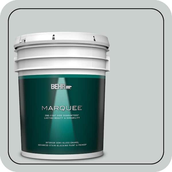 BEHR MARQUEE 5 gal. #PPF-17 Foggy Morn Semi-Gloss Enamel Interior Paint & Primer