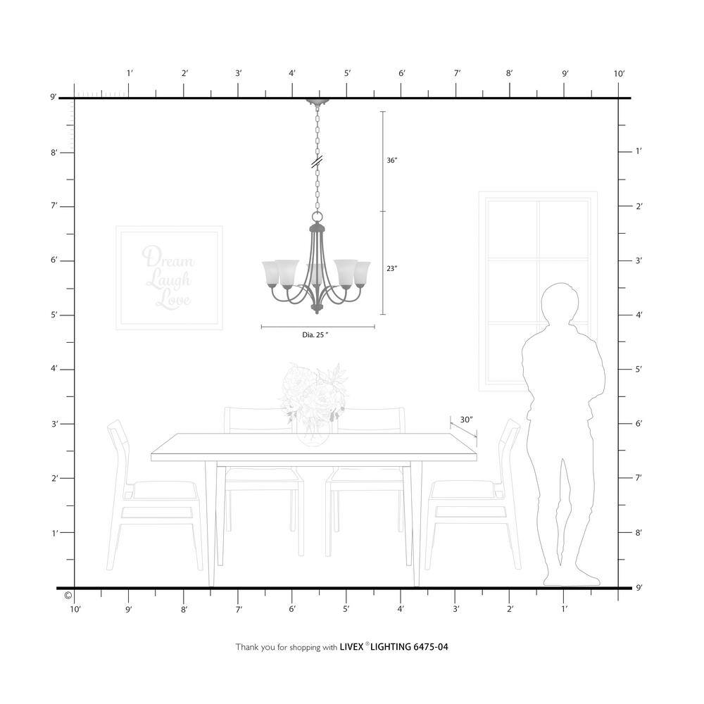 Elegant Transitional 5-Light Chandelier in Black with Satin Opal White Glass