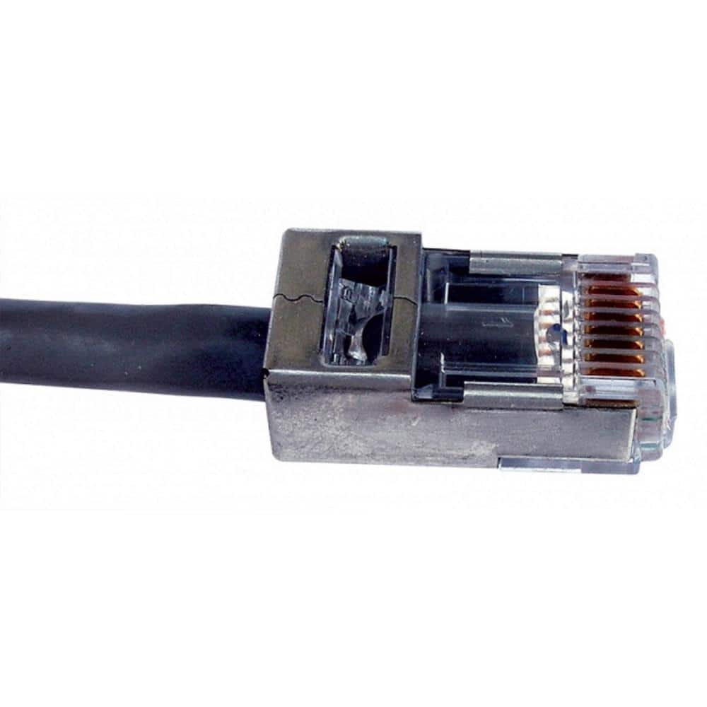 RJ45 Cat6 Connector Round-Solid 3-Prong 8P8C with Liner (2-Piece)