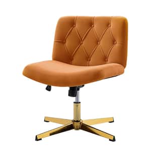 Alan Orange 360° MDF Swivel Task Chair with Adjustable Base and Tufted Back
