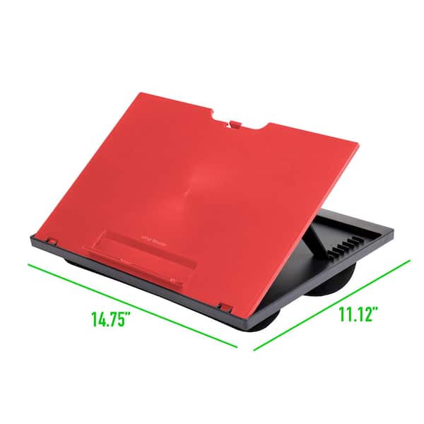 Mind Reader 14.75 in. L x 11 in. W x 7.3 in. H Collapsible Lap Desk Laptop  Stand Bed Tray MDF/Metal, Red LTADJUST-RED - The Home Depot