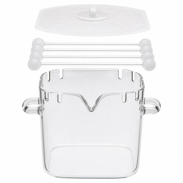 100 oz. Glass Microwaveable Cookware with Silicone Lid and Removable Glass Skewer, Noodle Bowl and Vegetable Steamer