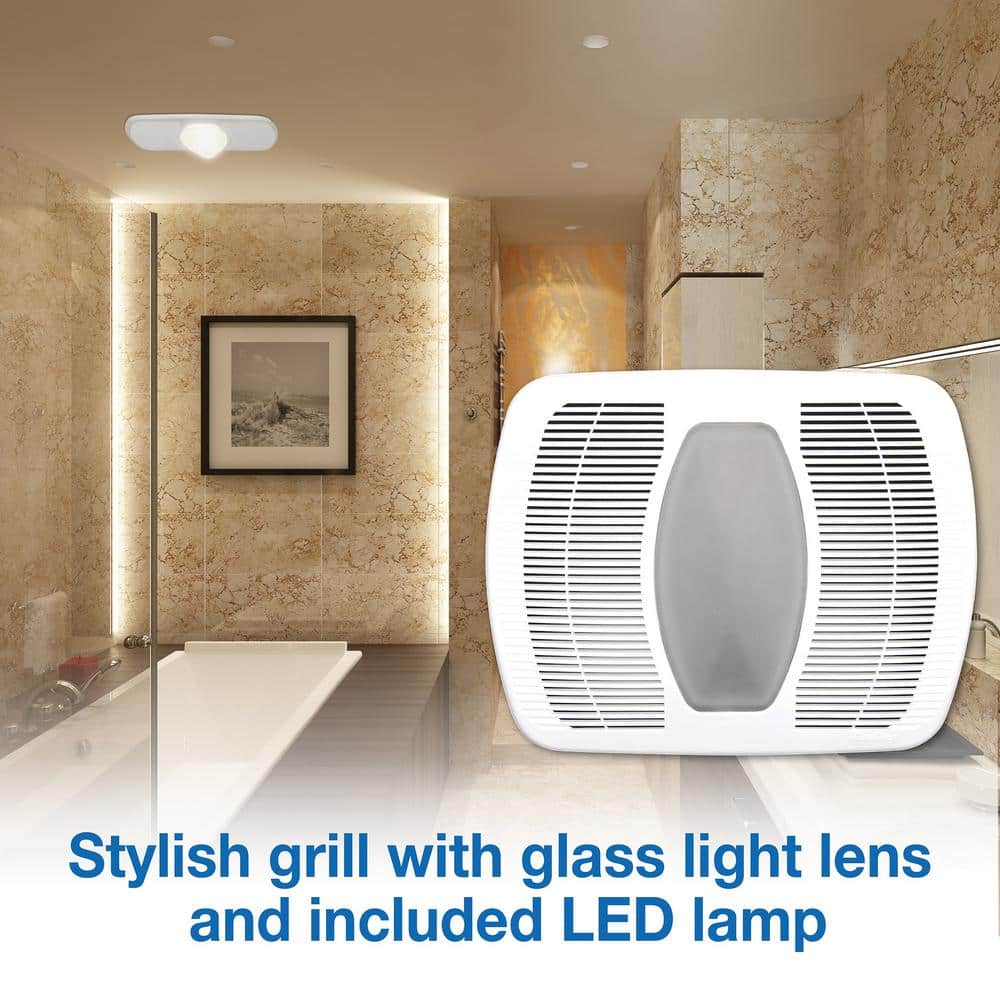 White Galvanized Steel LED Ceiling Mount Exhaust Fan