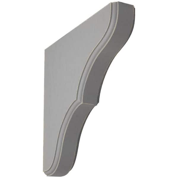 Ekena Millwork 1-3/4 in. x 10 in. x 10 in. Pebble Grey Stratford Wood Vintage Decor Bracket