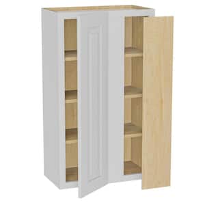 Grayson Pacific White Plywood Shaker Assembled Blind Corner Kitchen Cabinet Soft Close Right 24 in W x 12 in D x 42 in H