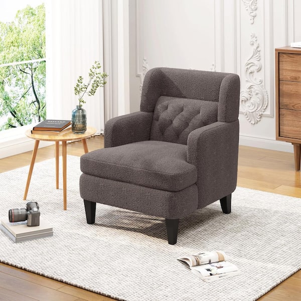 CHRISTOPHER KNIGHT HOME Modern Teddy Fabric Upholstered Armchair Accent Chair, Russet Brown