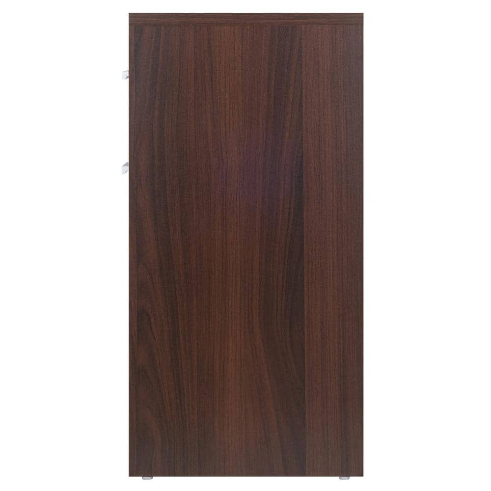 Transitional Cocoa Brown 2-Drawer Rectangular Accent End Table