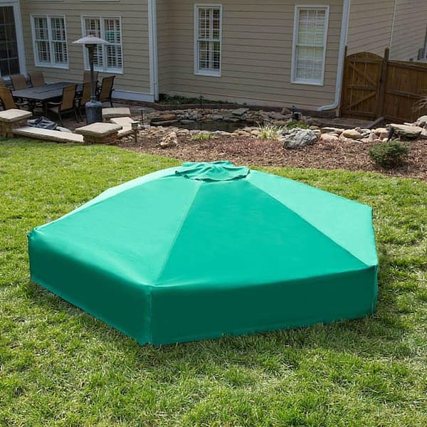 Frame It All 7 ft. x 8 ft. x 11 in. Hexagon Plastic Sandbox