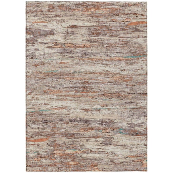 Chantille Machine Washable Indoor/Outdoor Abstract ACN1985 Terracotta 8 ft. x 10 ft. Area Rug