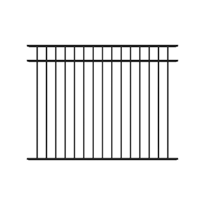Athens 4.5-ft H x 6-ft W Gloss Black Aluminum Flat Top and Bottom Fence Panel for Pool Application