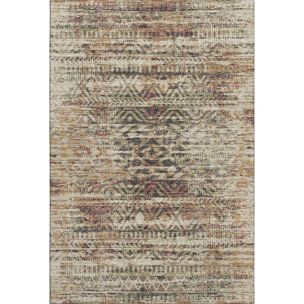 Mayfield Premium Machine Washable Abstract AMF1997 Beige 10 ft. x 14 ft. Area Rug