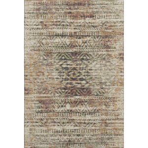 Mayfield Premium Machine Washable Abstract AMF1997 Beige 8 ft. x 10 ft. Area Rug