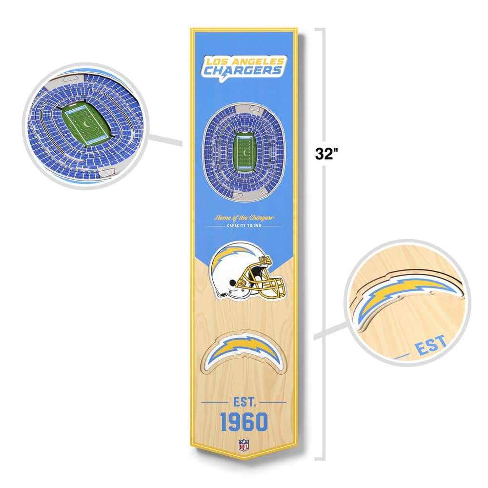 8' x 32' NFL Los Angeles Chargers 3D Stadium Banner