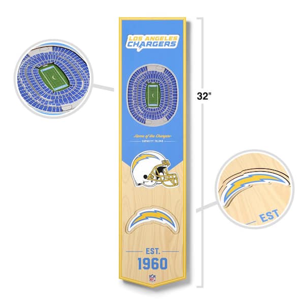 YouTheFan NFL Los Angeles Chargers 3D Stadium 8 x 32 Banner-SoFi