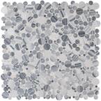 Alaska Gray 12 in. x 12 in. Polished Marble Look Floor and Wall Tile (10 sq. ft./Case)
