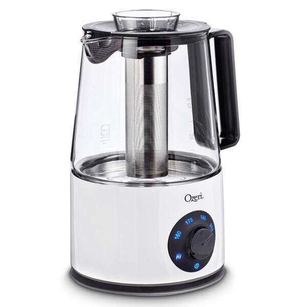 Ozeri Induction 6.3-Cup Tea Maker and Cordless Kettle with Tea Infuser Sieve and Shot Borosilicate Glass Carafe