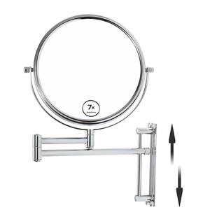 8 in. W x 8 in. H Small Round Magnifying Wall Mount Bathroom Makeup Mirror in Chrome
