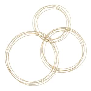 Metal Gold Overlapping Ring Plate Wall Decor