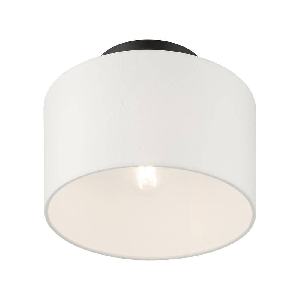 Black Nickel Glass Drum LED Indoor/Outdoor Light