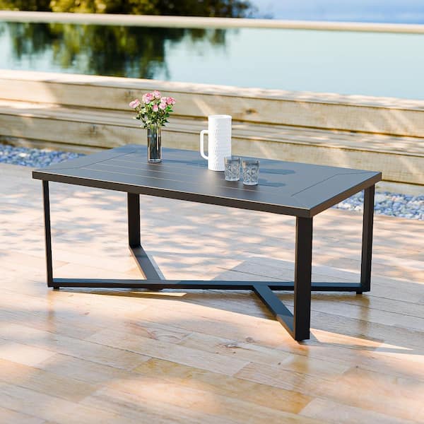 Rectangle All-Weather Aluminum Garden Outdoor Patio Coffee Table