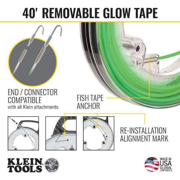 Klein Tools 40 ft. Glow in the Dark Fish Tape 50660 - The Home Depot