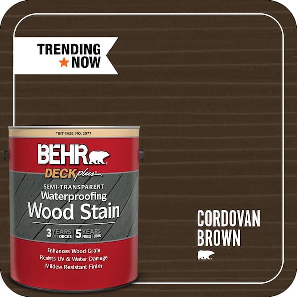 1 gal. #ST-104 Cordovan Brown Semi-Transparent Waterproofing Exterior Wood Stain