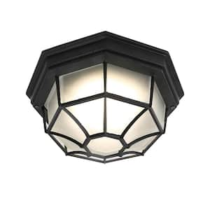 Hadley 11.5 in. 1-Lights Black Flush Mount