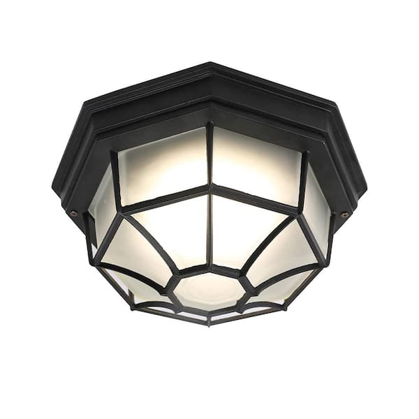 Unbranded Hadley 11.5 in. 1-Lights Black Flush Mount