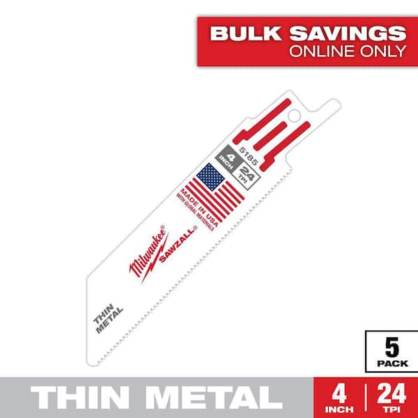 4 in. 24 TPI Thin Metal Cutting SAWZALL Reciprocating Saw Blades (5-Pack)