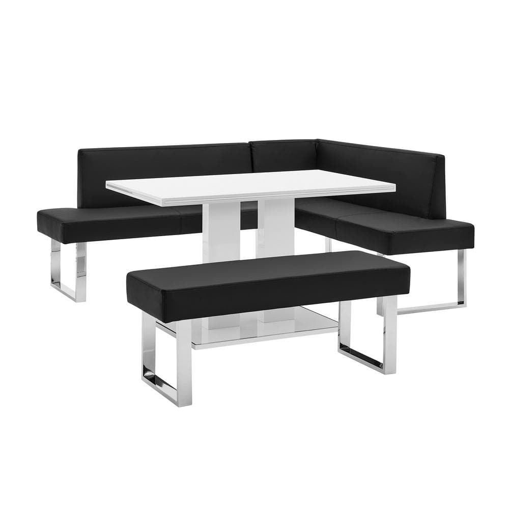 Amanda 3-Piece Black Rectangular Dining Set