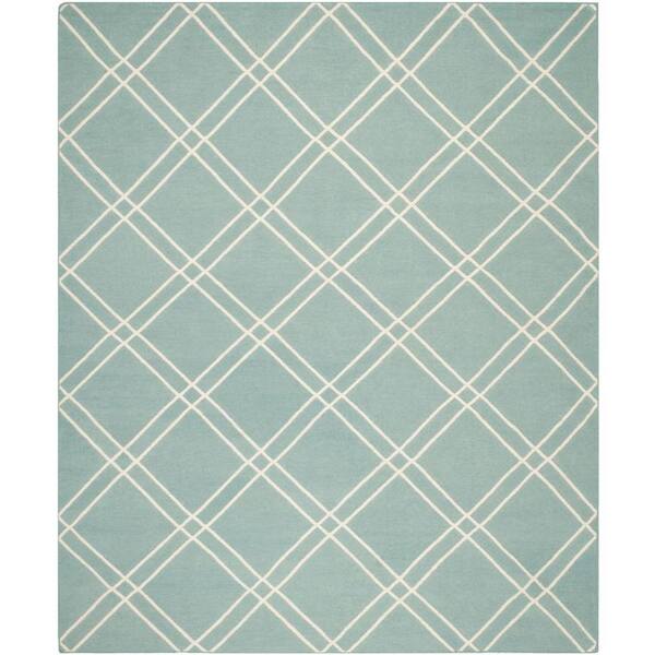 SAFAVIEH Dhurries Light Blue/Ivory 8 ft. x 10 ft. Area Rug