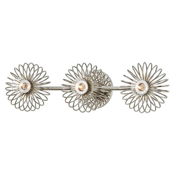 Unbranded Serena 3-Light Polished Nickel Bath Light