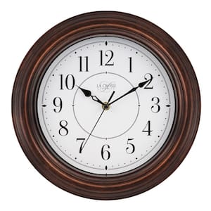 12 in. Evelyn Brown Silent Sweeping Quartz Analog Wall Clock