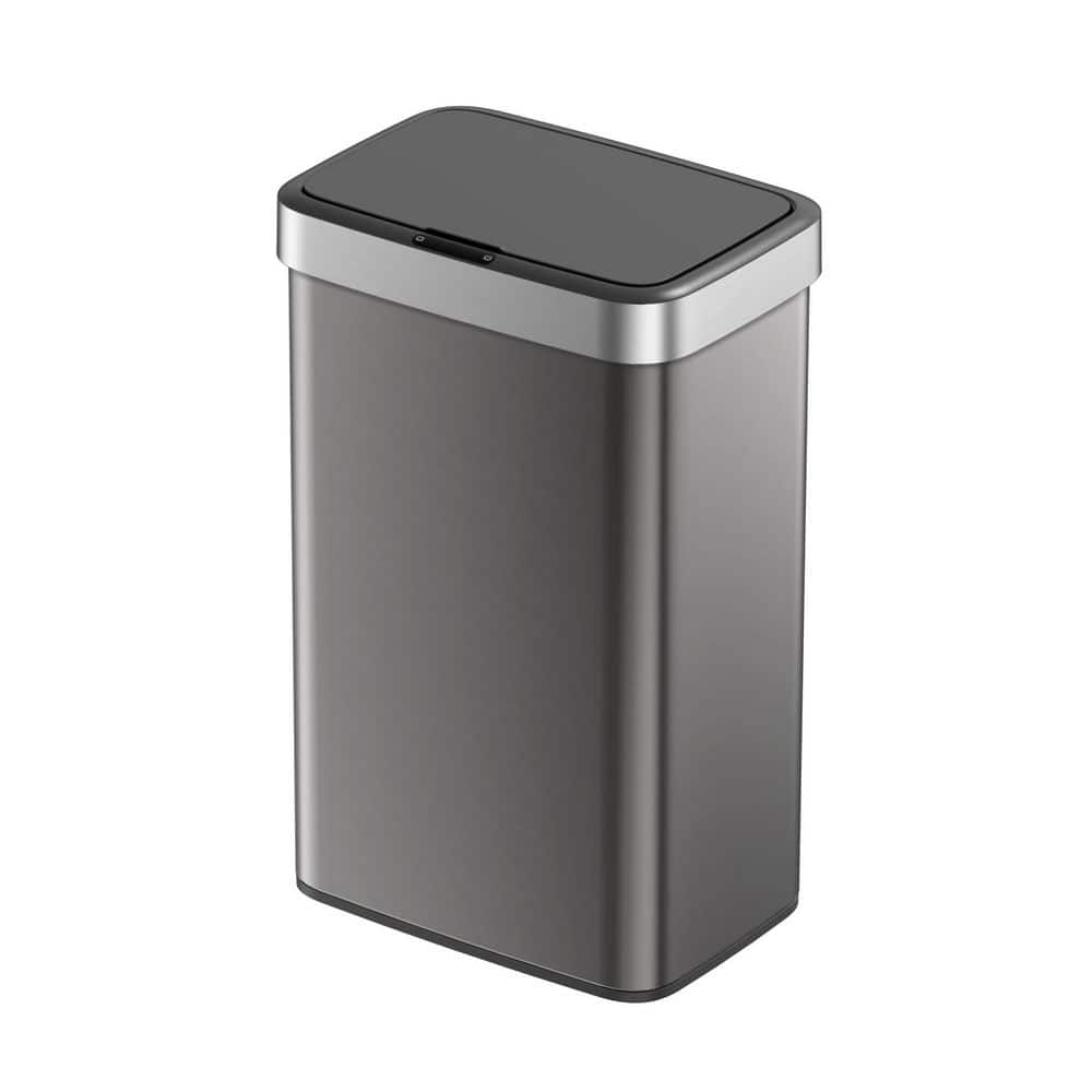 HDX 13 Gal Gunmetal Stainless Steel Motion SensorIndoor Trash Can