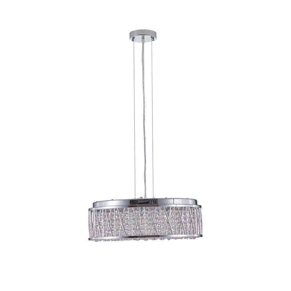 Avex 7-Light Silver Pendant Light with Crystal and Metal Shade, No Bulbs Included price history on PriceWatchPro
