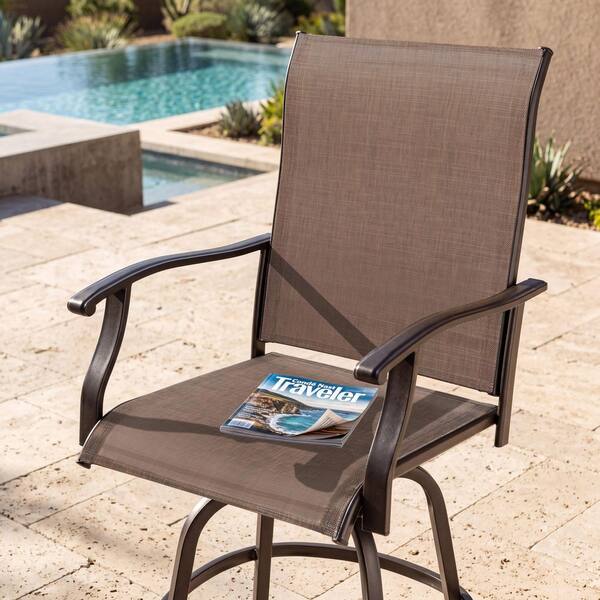 Nuu Garden 2-Piece Steel Outdoor Swivel High Bar Stools DB137J-02