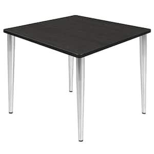 Trueno 42 in. Square Ash Grey and Chrome Wood Tapered Leg Table (Seats-4)