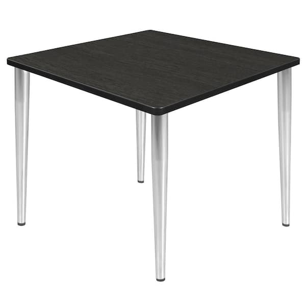 Regency Trueno 42 in. Square Ash Grey and Chrome Wood Tapered Leg Table (Seats-4)