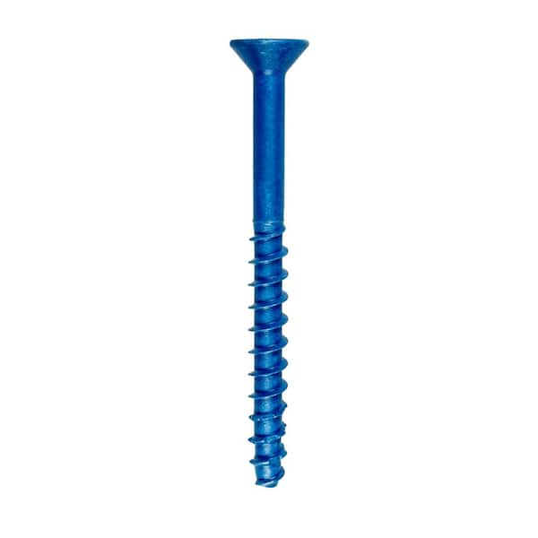 Simpson Strong-Tie Titen 1/4 in. x 2-3/4 in. Phillips Flat-Head Concrete and Masonry Screw, Blue (25-Pack)