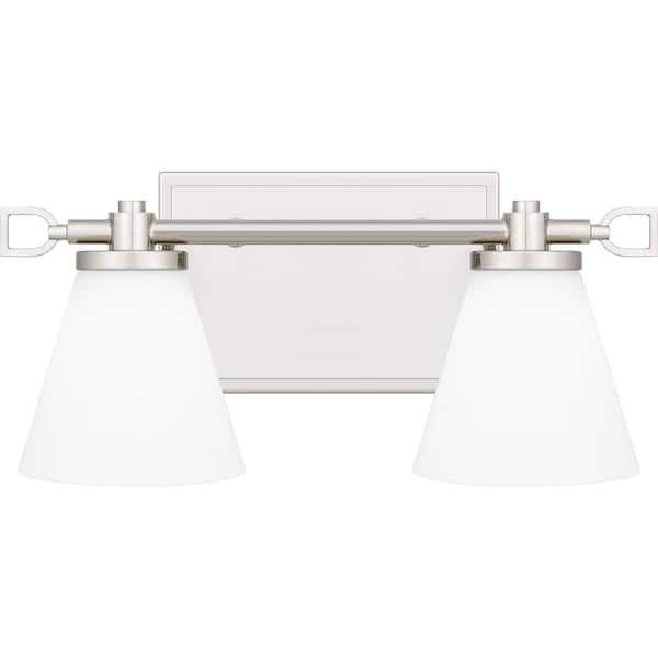 Daniels 13.25 in. 2-Light Polished Nickel LED Vanity Light